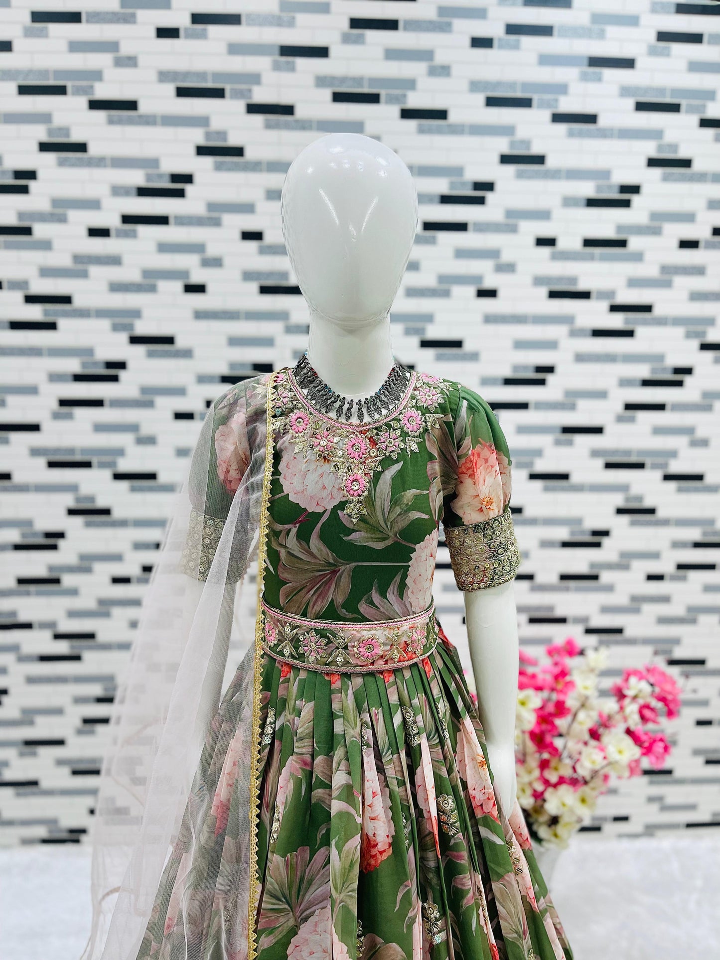New Designer Heavy Fox Georgette Gown OC-152 Green