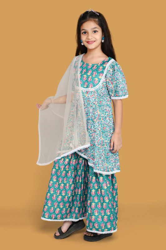 Niva Flower Designers Top Sharara & Dupatta Set