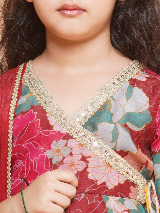 Mishti Maroon Reyon Anarkali Kurt Set