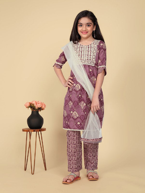 Zariya Red Cotton Suit Set