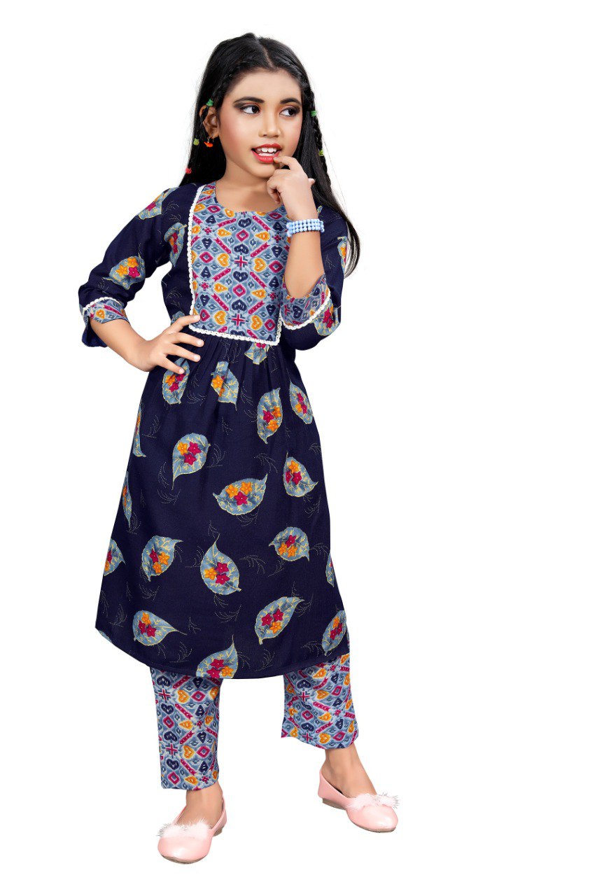 Nayara Cut Floral Printed Girls kurta set