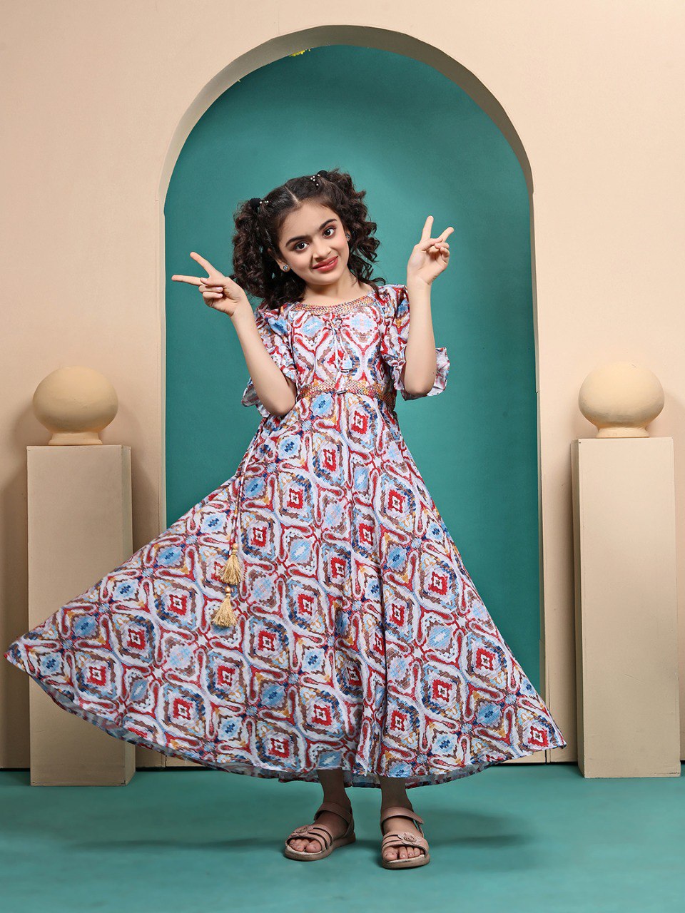 Maelis Pretty Printed Anarkali gown