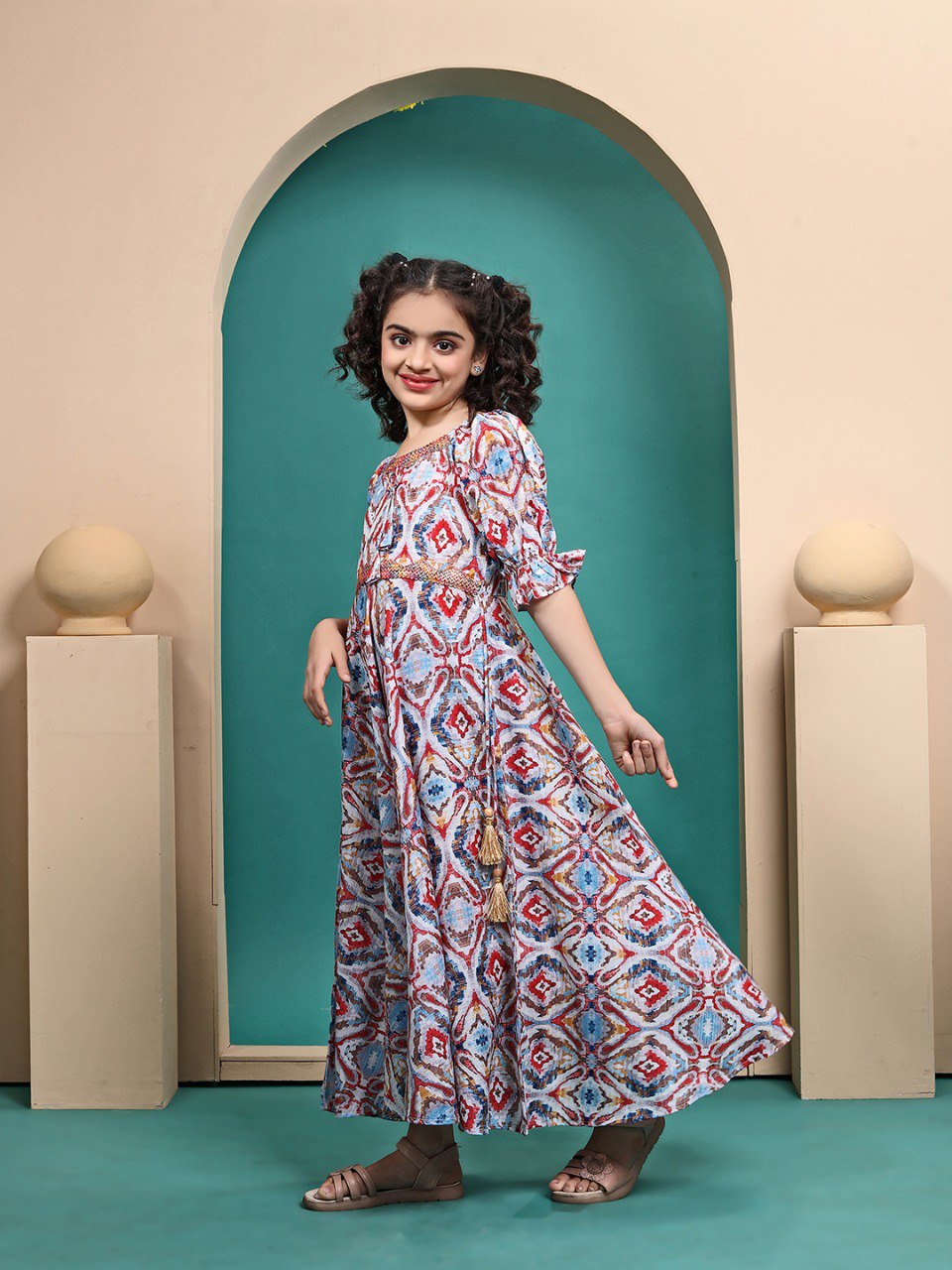 Maelis Pretty Printed Anarkali gown