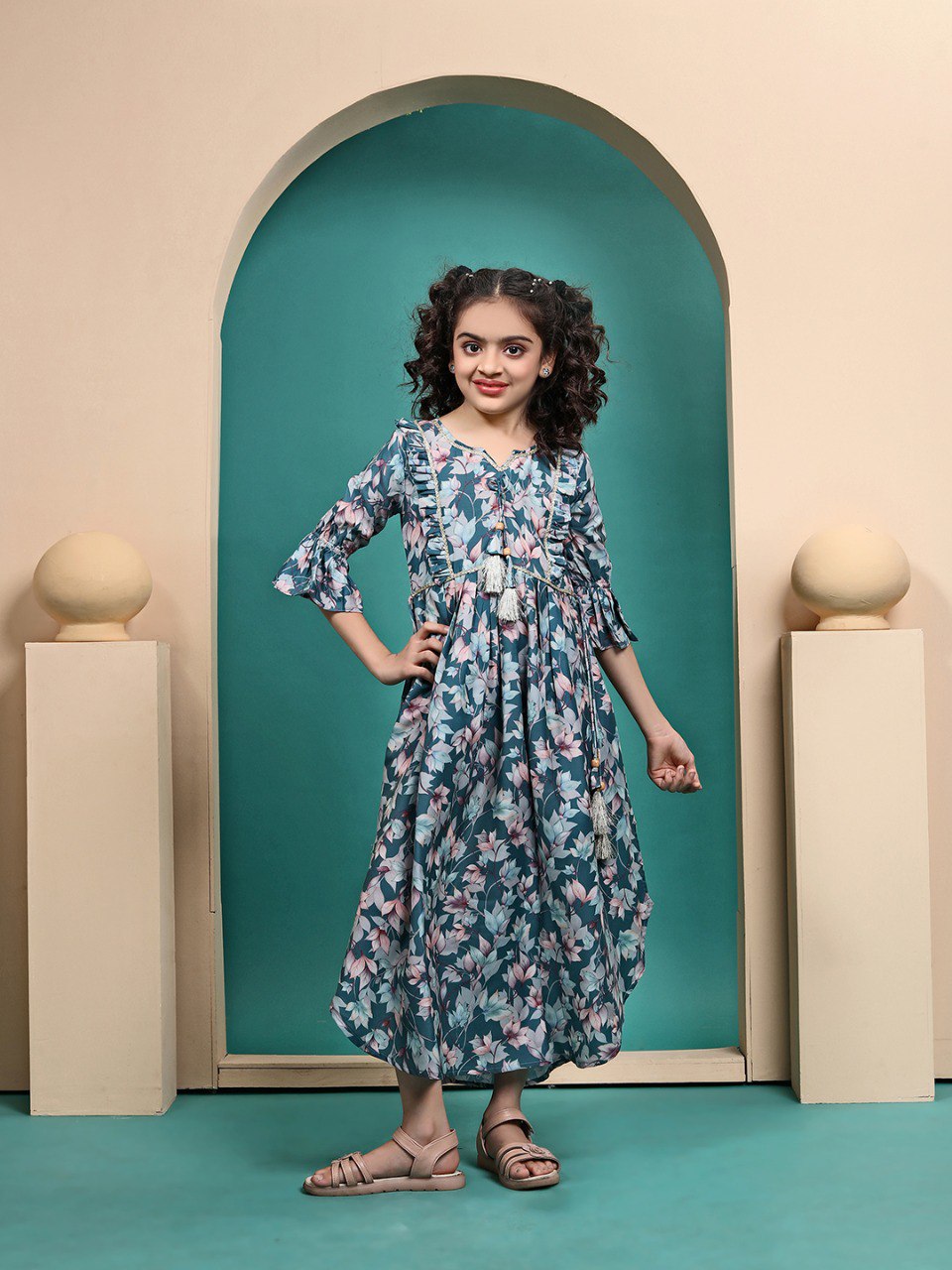 Zafira Lovely Printed Anarkali gown