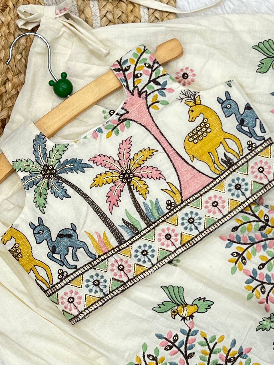 Pure Cotton Beautiful Fabric Full Stitched Lehengha Choli For Kids