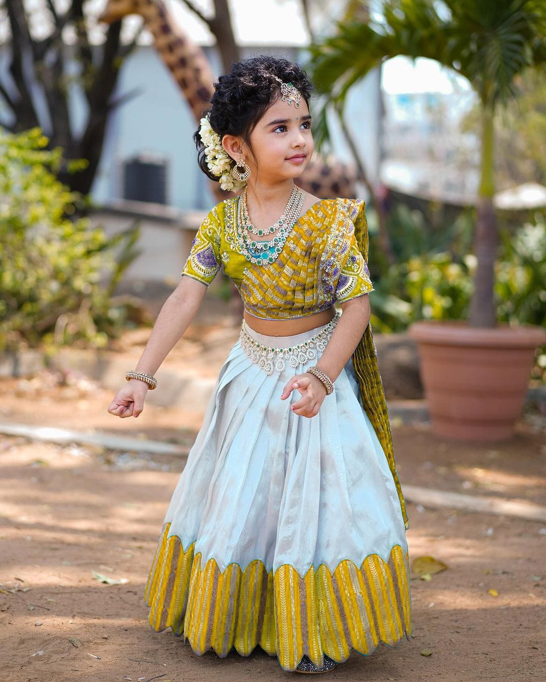 Designer Lehenga Choli & Dupatta with Sequins Embroidery & Digital Print in Yellow Color