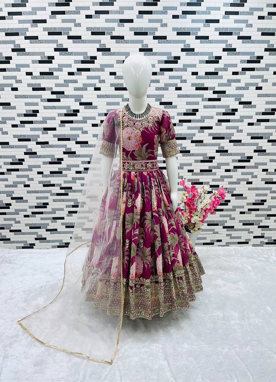 New Designer Heavy Fox Georgette Gown OC-152 Maroon