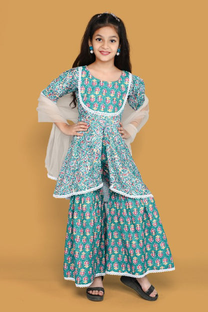 Niva Flower Designers  Top Sharara & Dupatta Set