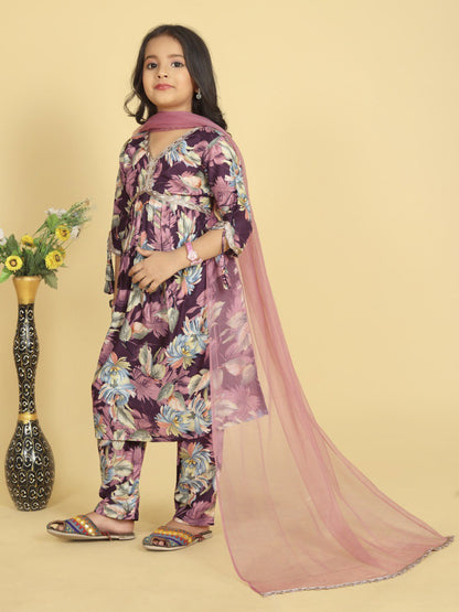 MiniMiracle Beautiful Vibrant Floral Prin Kurt Suit Set