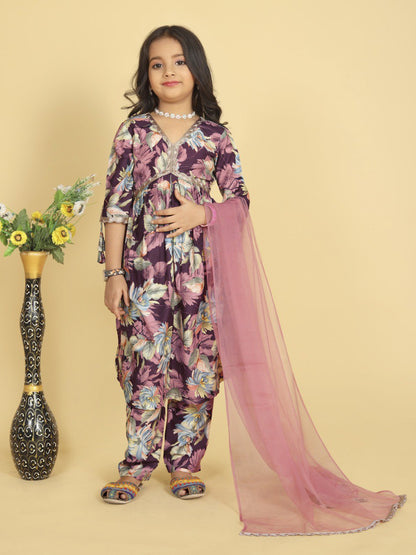 MiniMiracle Beautiful Vibrant Floral Prin Kurt Suit Set