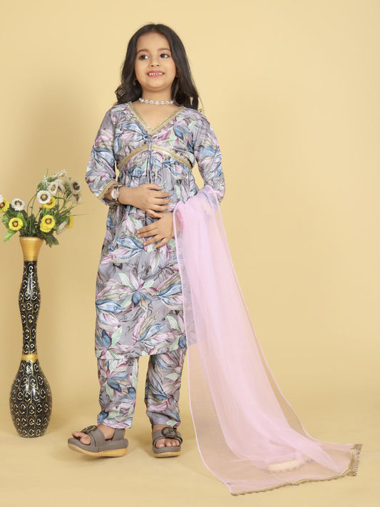 Nensi Vibrant Floral Prin Kurt Suit Set