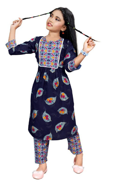 Nayara Cut Floral Printed Girls kurta set