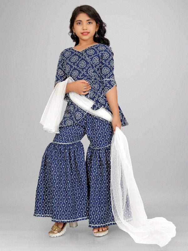 Saphira Gotta patti Work Top with sharara Dupatta set