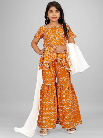 Saphira Gotta patti Work Top with sharara Dupatta set