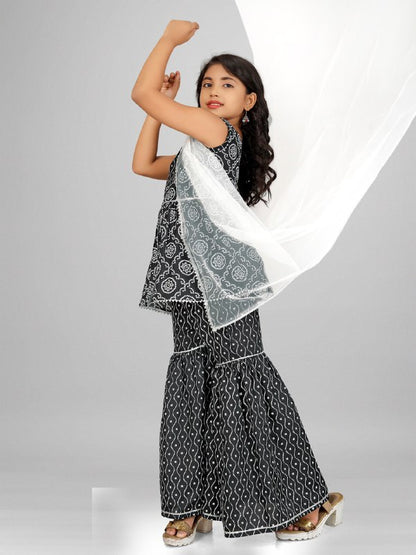 Saphira Gotta patti Work Top with sharara Dupatta set