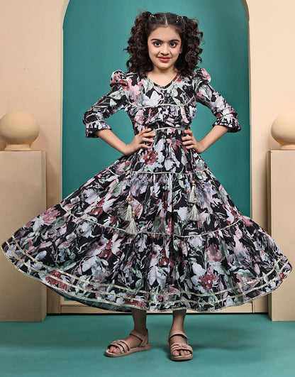 Samaira Black  Printed Gown