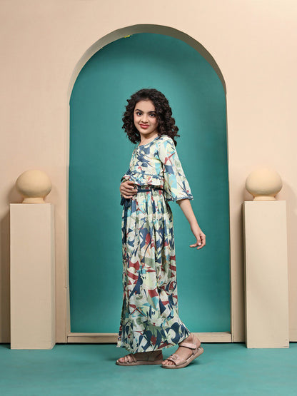 Swati Multicolour Printed Crop Top