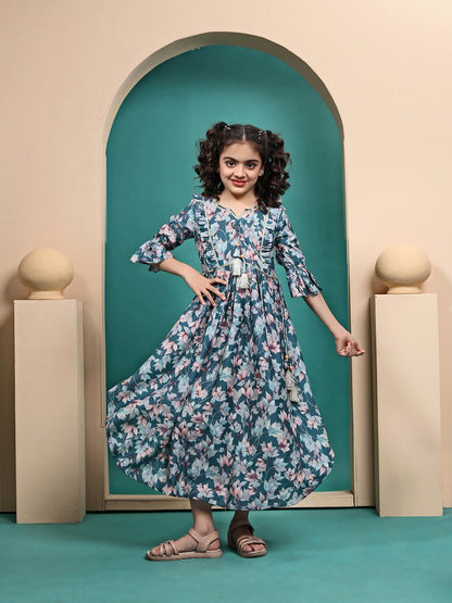 Zafira Lovely Printed  Anarkali gown
