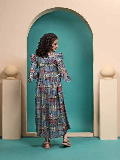 Velina Printed Anarkali gown