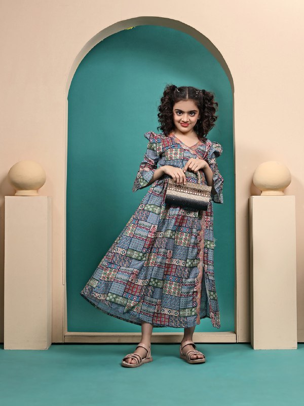 Velina Printed Anarkali gown