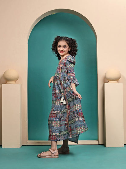 Velina Printed Anarkali gown