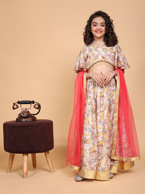Avira Chinon Chiffon Girls Lehenga Choli Set