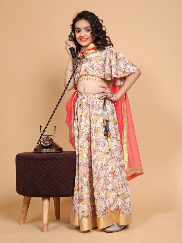 Avira Chinon Chiffon Girls Lehenga Choli Set