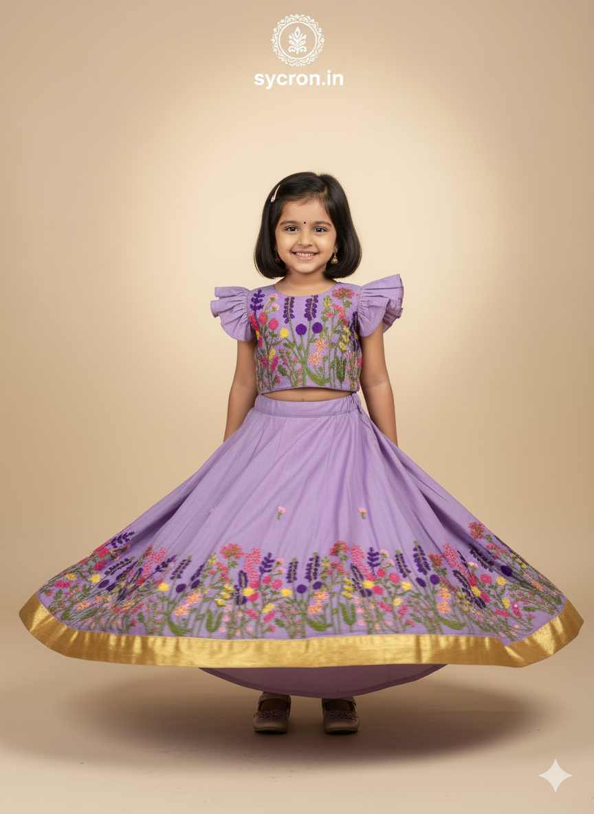 Pure Khadi Cotton Fabric Embroidery work Embroidery Lahenga Choli