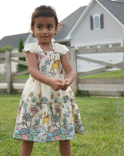 Luxury Khadi Cotton Heavy  Embroidery Work  Kids Frock