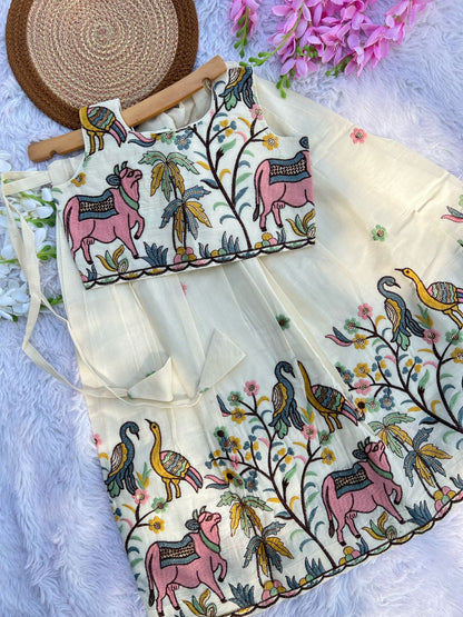 Flamingo Pure Cotton Silk Lehengha Choli With Embroidery Wrok