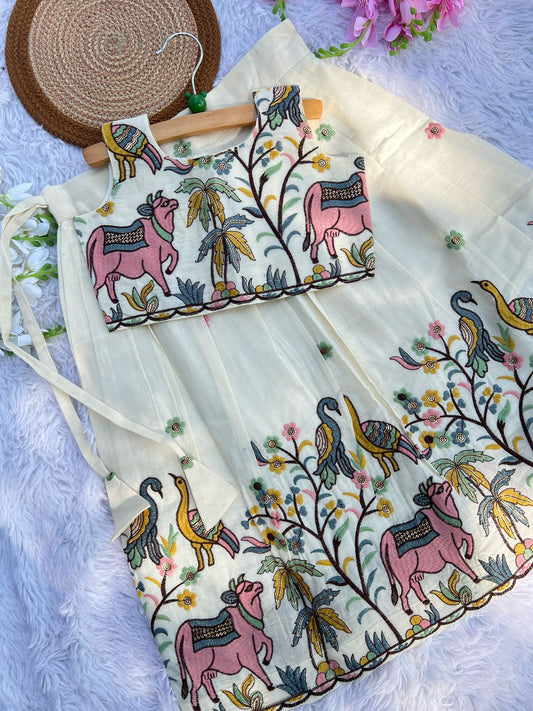 Flamingo Pure Cotton Silk Lehengha Choli With Embroidery Wrok