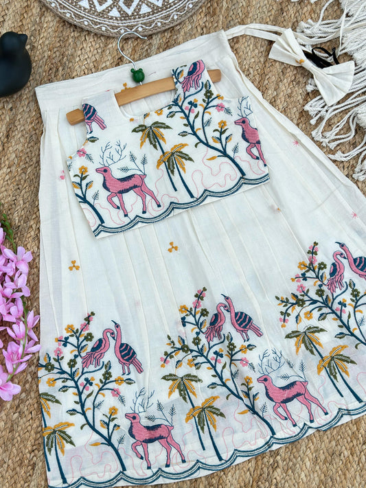 Scarlet Hot & Trending Cotton Fabric work Lahenga Choli