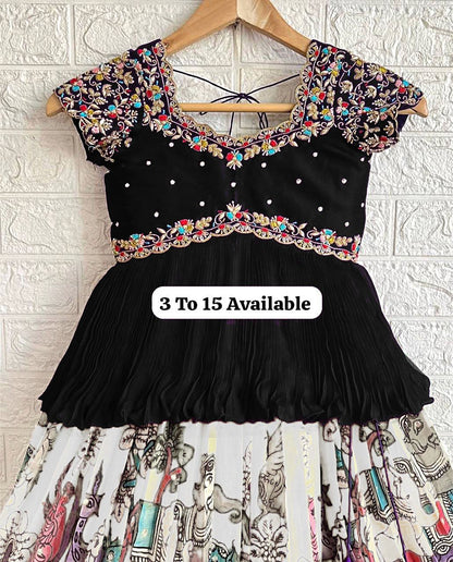 NEW DESIGNER BLACK KEDIYA STYLE LAHENGA SET FULLY STTICHED OC-197