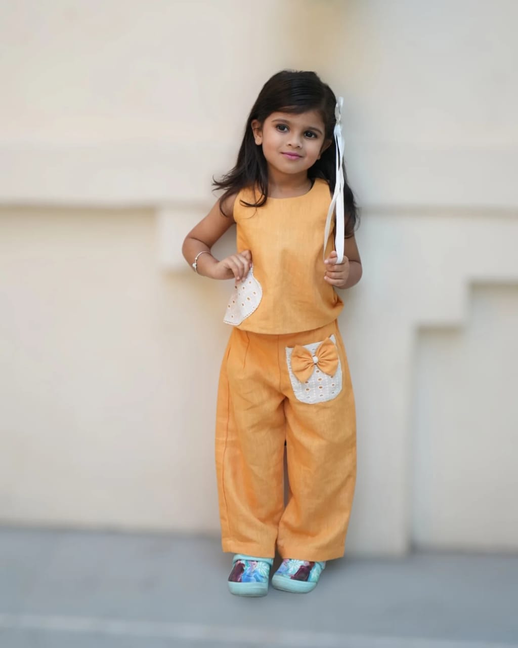 Applic Work on Khadi Cotton Fabric Cord-set