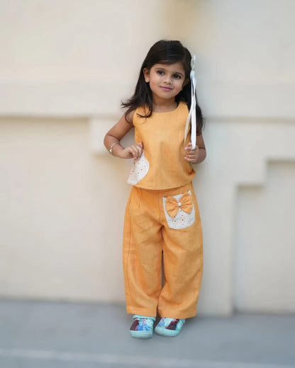 Applic Work on Khadi Cotton Fabric Cord-set