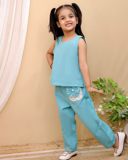 Applic Work on Khadi Cotton Fabric Cord-set