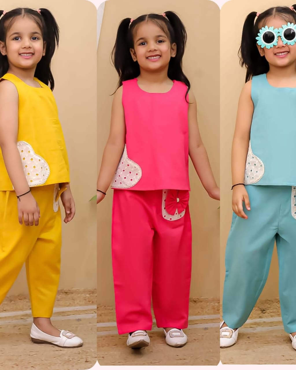 Applic Work on Khadi Cotton Fabric Cord-set