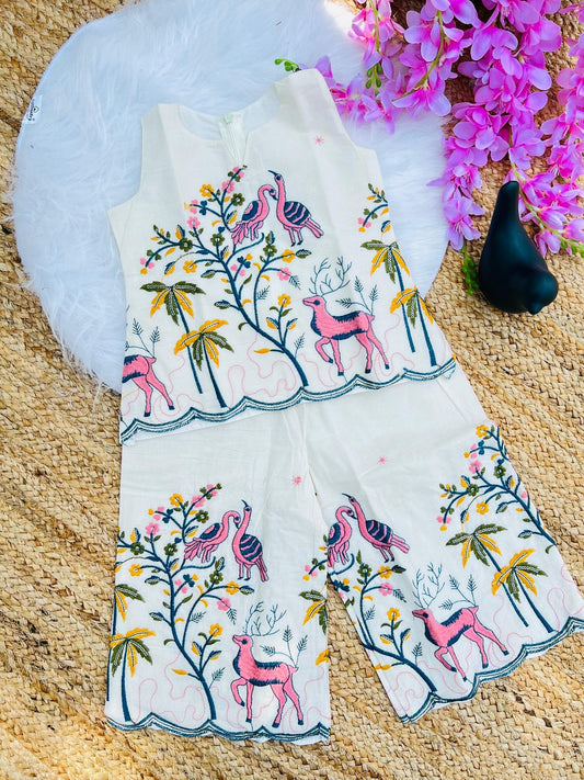 Awesome Trending Cotton Fabric Embroidery work Cord-set