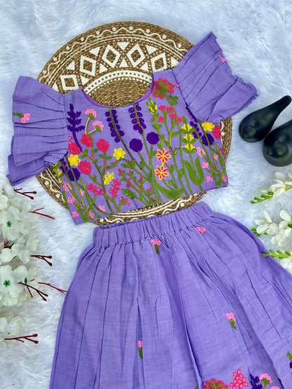 Pure Khadi Cotton Fabric Embroidery work Embroidery Lahenga Choli