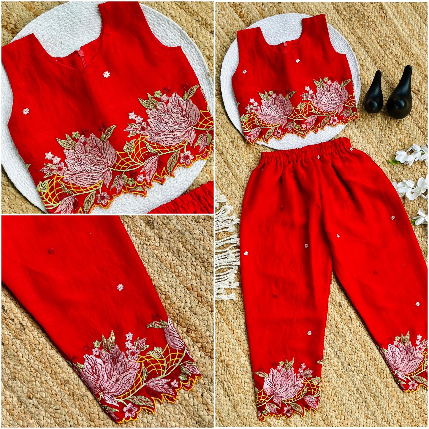 Innovative Jimmy-chu Beautiful Embroidery work Fabric Cord Set