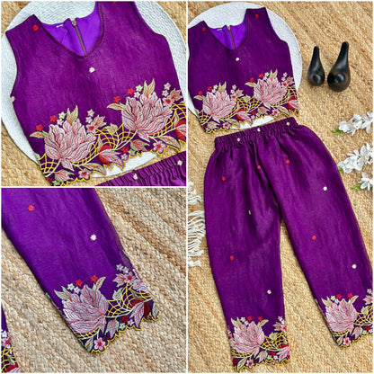 Innovative Jimmy-chu Beautiful Embroidery work Fabric Cord Set