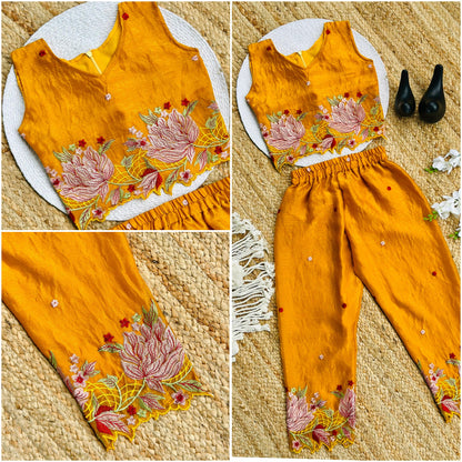 Innovative Jimmy-chu Beautiful Embroidery work Fabric Cord Set