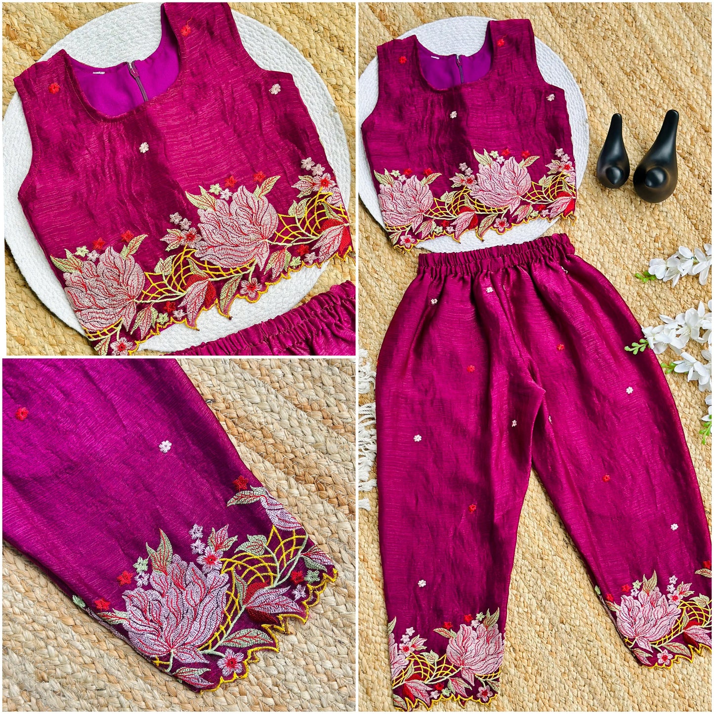 Innovative Jimmy-chu Beautiful Embroidery work Fabric Cord Set