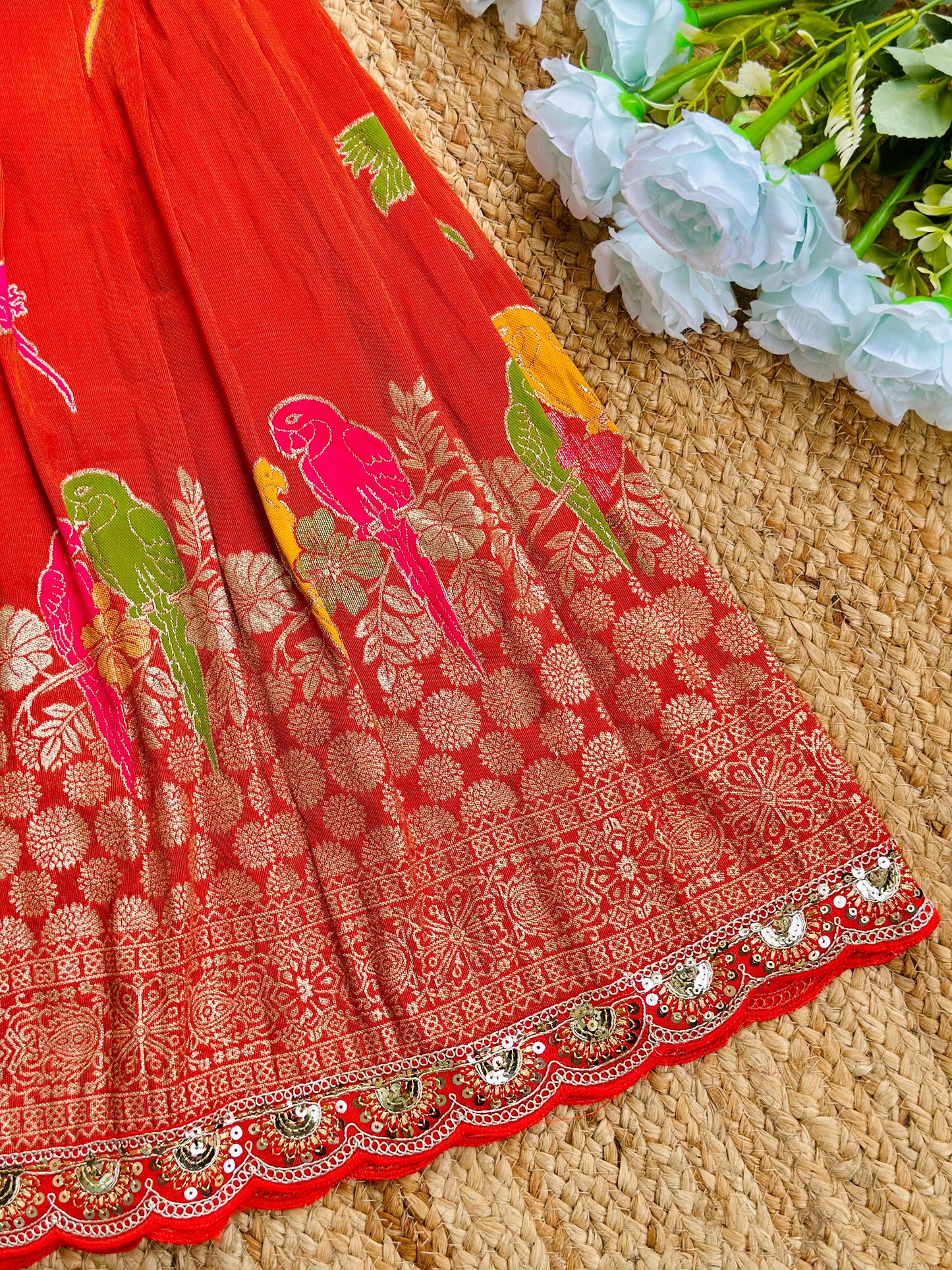 Elegant  Dola Silk Fabric Gown for Girls