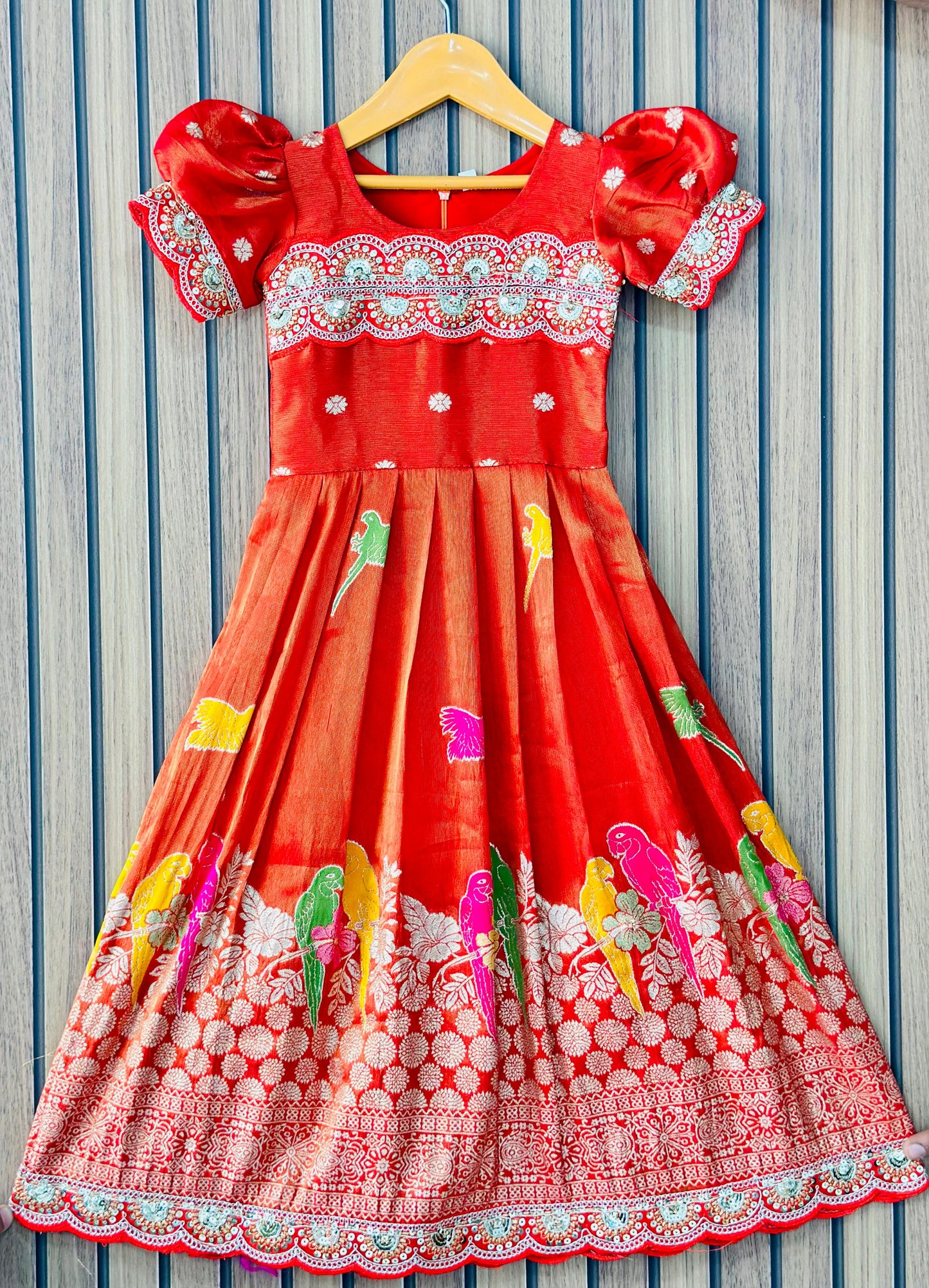Elegant  Dola Silk Fabric Gown for Girls