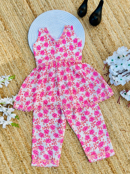Blooming Beauty Jam Cotton Print Kids Cord-Set