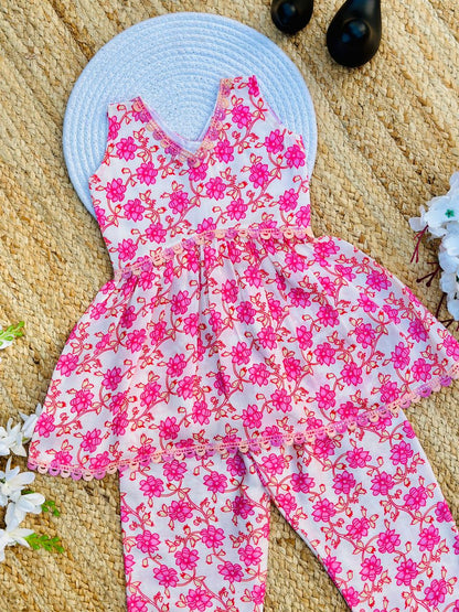 Blooming Beauty Jam Cotton Print Kids Cord-Set